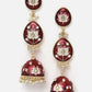 Alloy Base Metal Gold-Toned Kundan Oval Jhumkas Earrings for Women & Girls By House of Ree - Swadesiicart