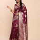 Astita Banarasi Silk Purple Saree | Swadesiicart