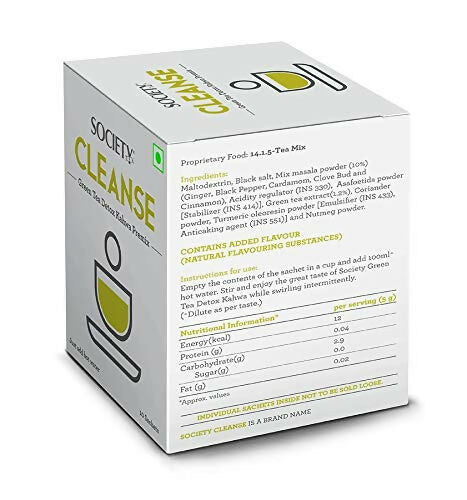 Society Cleanse Green Tea Detox Kahwa Premix | Swadesiicart