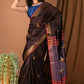 Very Much Indian Handloom Pure Dupion Silk Saree With Sleek Golden Border - Brown | Swadesiicart