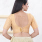 Joban Fashion Light-Gold Tissue Elbow Sleeveless Back Open Blouse - Swadesiicart