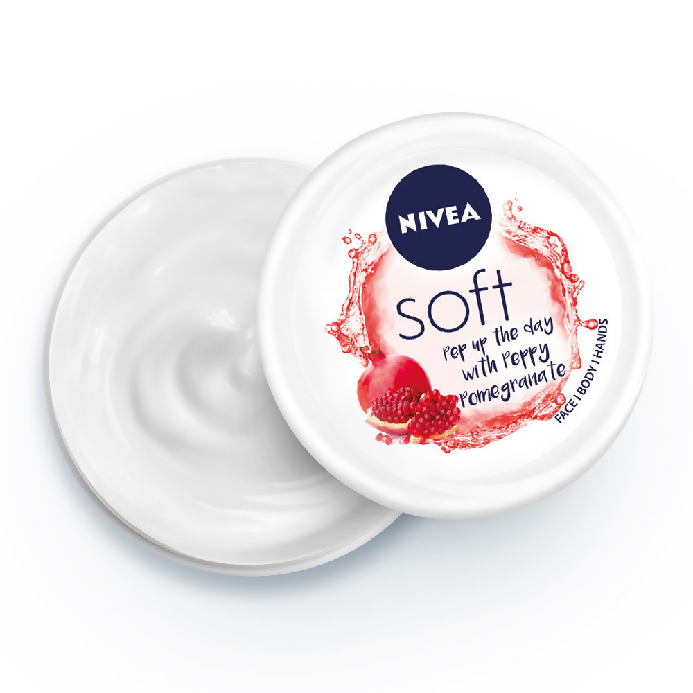 Nivea Soft Light Moisturizer Cream Peppy Pomegranate For Hands And Body - Swadesiicart