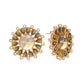 Nuyug 22K Gold Plated Faux Smoky Quartz & Crystal Studded Contemporary Floral Studs | Swadesiicart