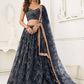 Black Butterfly Soft Net Embroidery With Real Mirror Work Lehenga Choli - Jihu Culture