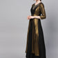 Ahalyaa Women's Black Crepe Dress with Attached Jacket | Swadesiicart