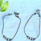 Mominos Fashion Kamal Johar Oxidised Party Wear Silver Anklets | Swadesiicart