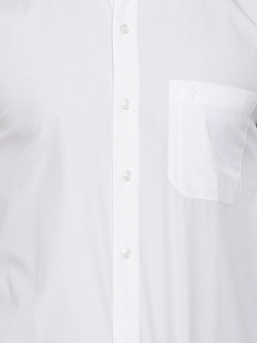 Ramraj Cotton Mens Full Sleeve Formal 100 % Cotton White Shirt | Swadesiicart