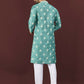 Anaita Blue Embroidered Silk Straight Kurta