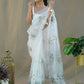 Vamsee Grey Organza Saree - Swadesiicart