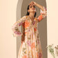 Pomcha Jaipur Peach Gul Ruhani Suit Set | Swadesiicart