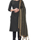 Blue Cotton Jacquard Woven Unstitched Dress Material - Amara