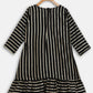 Ahalyaa Black Georgette Stripped Gold Printed Kids Kurta Pant Set For Girls | Swadesiicart