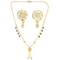 AanyaCentric Gold-Polished Short Mangalsutra Set with Earrings