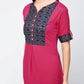 Aniyah Rayon Block Printed Straight Kurta In Magenta Color (AN-113K) - Swadesiicart