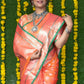 Jyoti Fashion Women's Peach Soft Handloom Silk Zari Woven Saree with Blouse | Swadesiicart