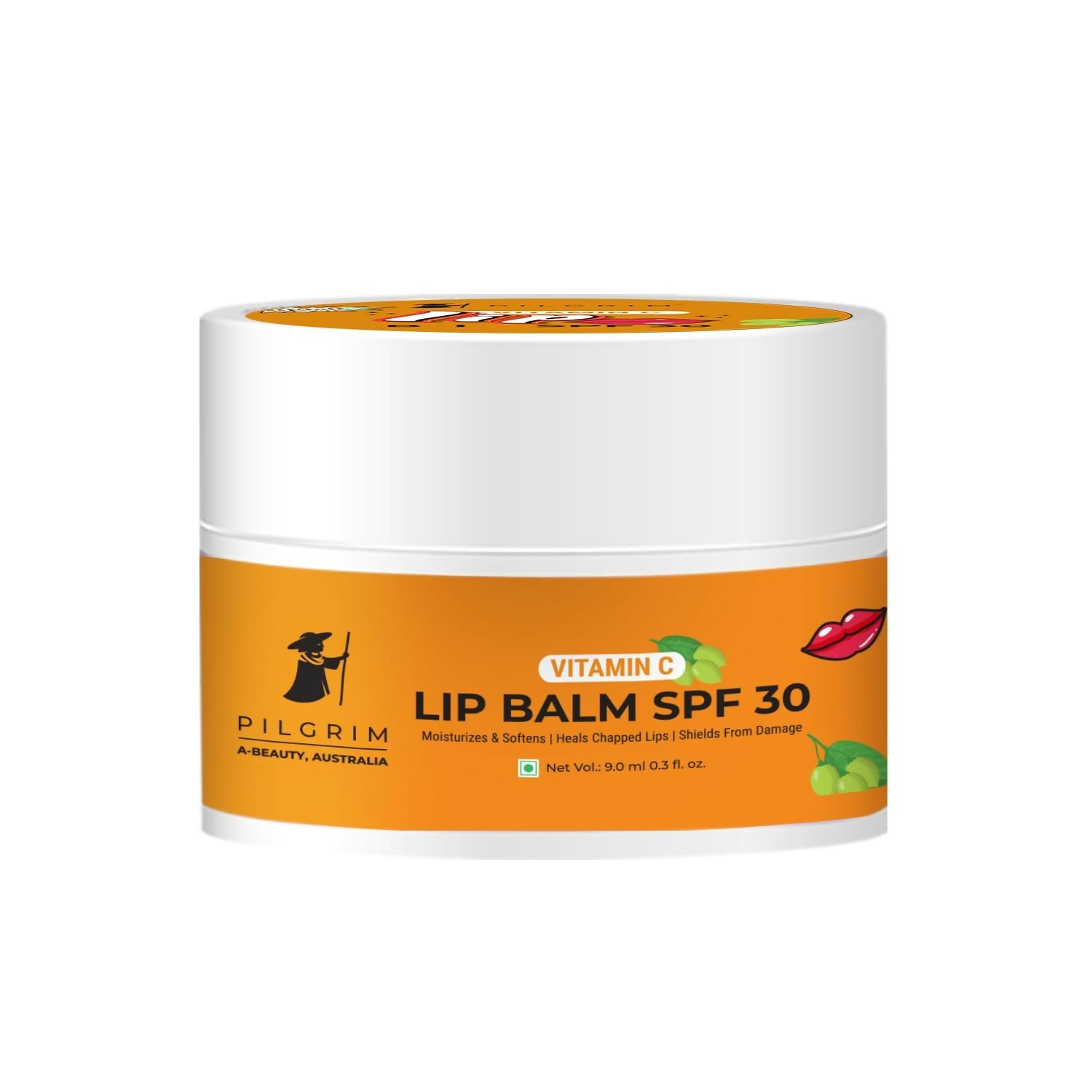 Pilgrim Vitamin C Lip Balm SPF 30 with Australian Kakadu Plum & Shea Butter For Smooth Soft Lips, Soothing & Hydrating Dry & Chapped Lips - Pilgrim