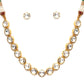 Kundan Choker with Studs Jewellery Set (Gold) - Ruby Raang - Swadesiicart