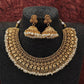 JS Fashion Antique Jewelry High Gold Polish Wedding Wear Beautiful Look Antique Short Necklace Set | Swadesiicart