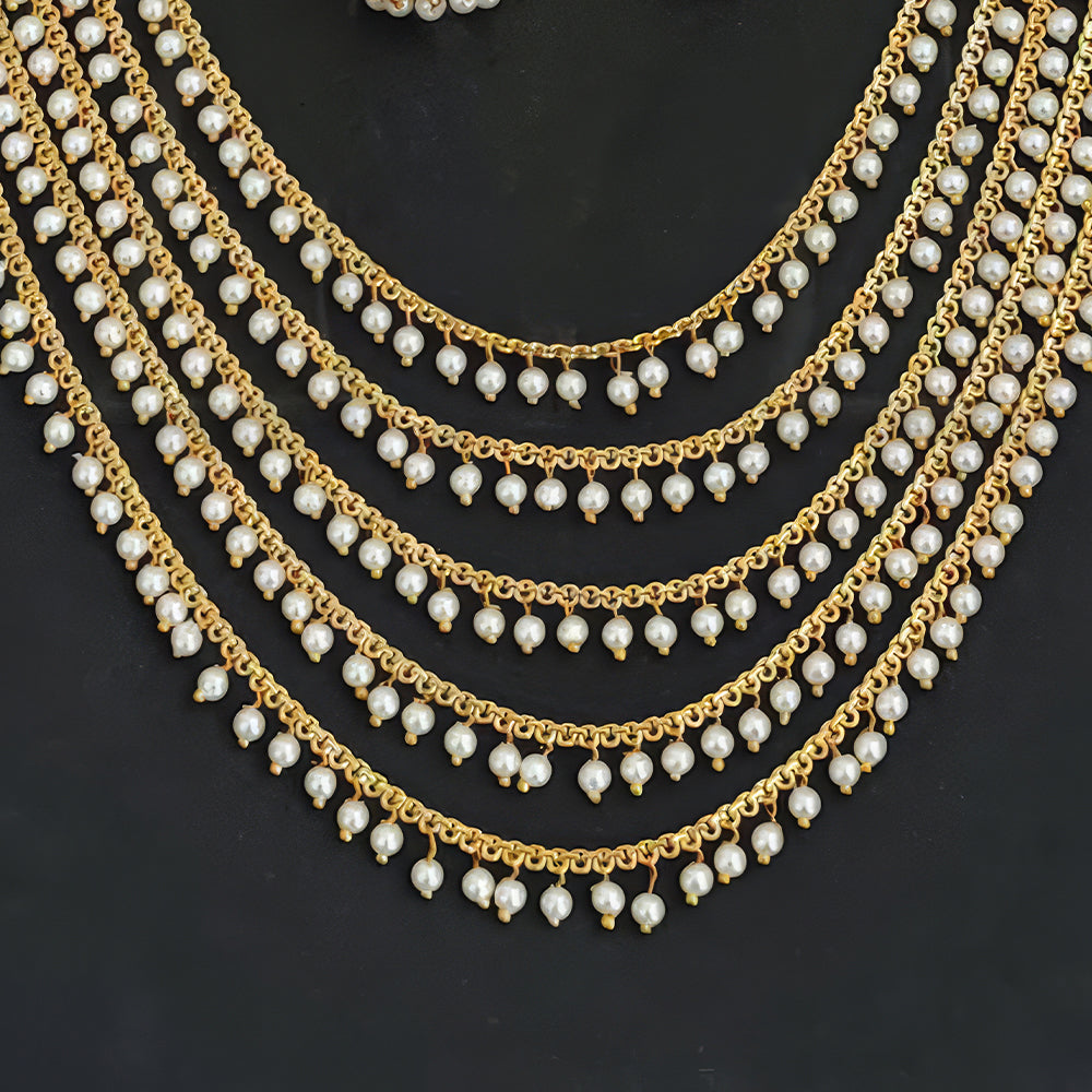 JS Fashion Antique Jewellery Designer High Gold Polish Fancy Necklace Set | Swadesiicart