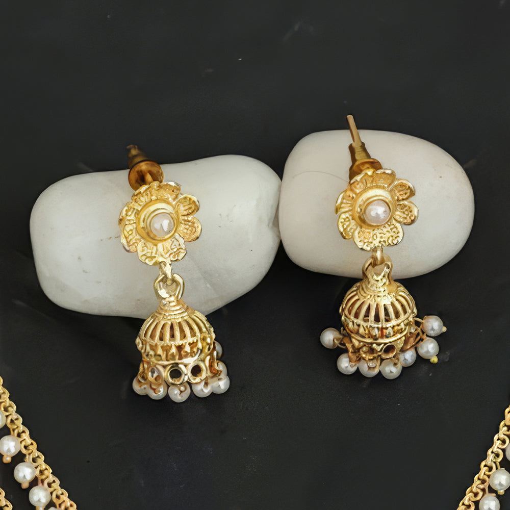 JS Fashion Antique Jewellery Designer High Gold Polish Fancy Necklace Set | Swadesiicart