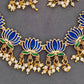 JS Fashion Traditional High Gold Necklace Set with Pink Lotus Motif and Ethnic Celebrations | Swadesiicart