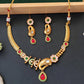 JS Fashion Beautiful High Gold Polish Designer Party Wear Short Necklace Set | Swadesiicart