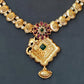 JS Fashion Antique High Gold with Green Accent Party Wear Necklace Set | Swadesiicart