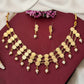 JS Fashion Temple High Gold Polish Fancy 3 Layer Necklace Set | Swadesiicart