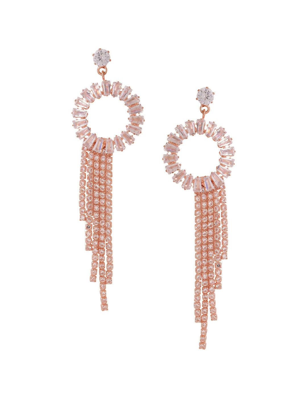 NVR Women Gold Toned Contemporary Drop Earrings | Swadesiicart