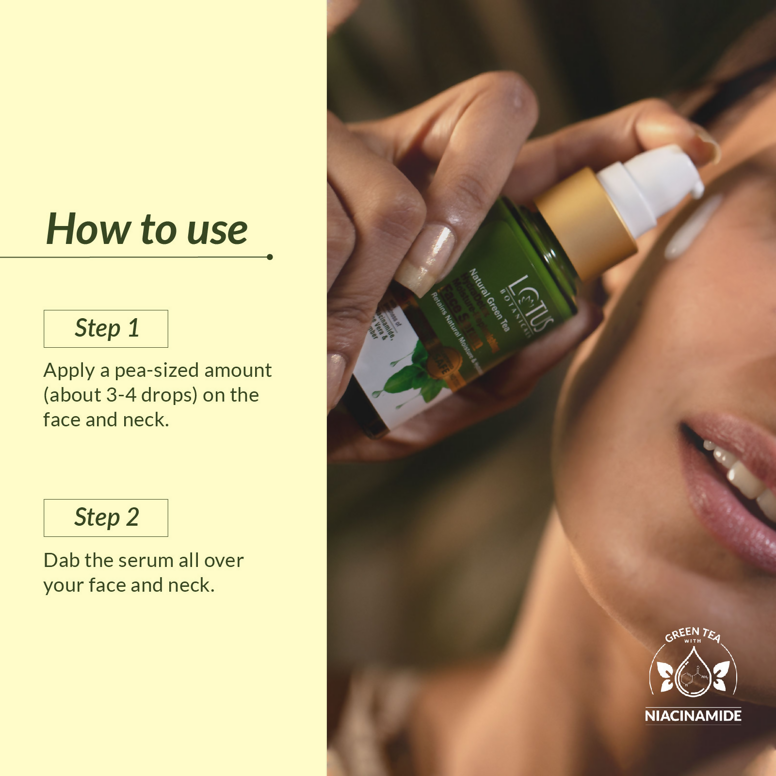 Lotus Botanicals Natural Green Tea HydraDetox Moisture - Replenishing Face Serum | Swadesiicart