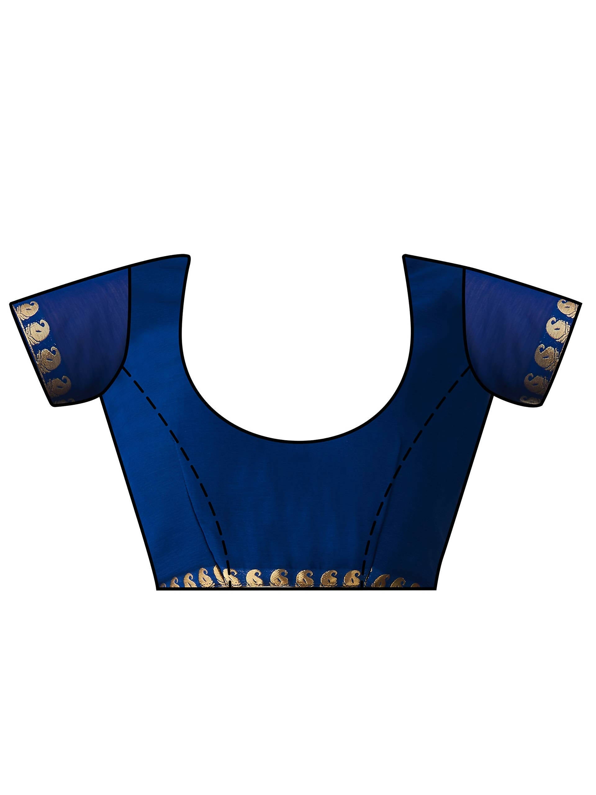 Mimosa Women's Navy Blue Banarasi Chiffon Saree | Swadesiicart