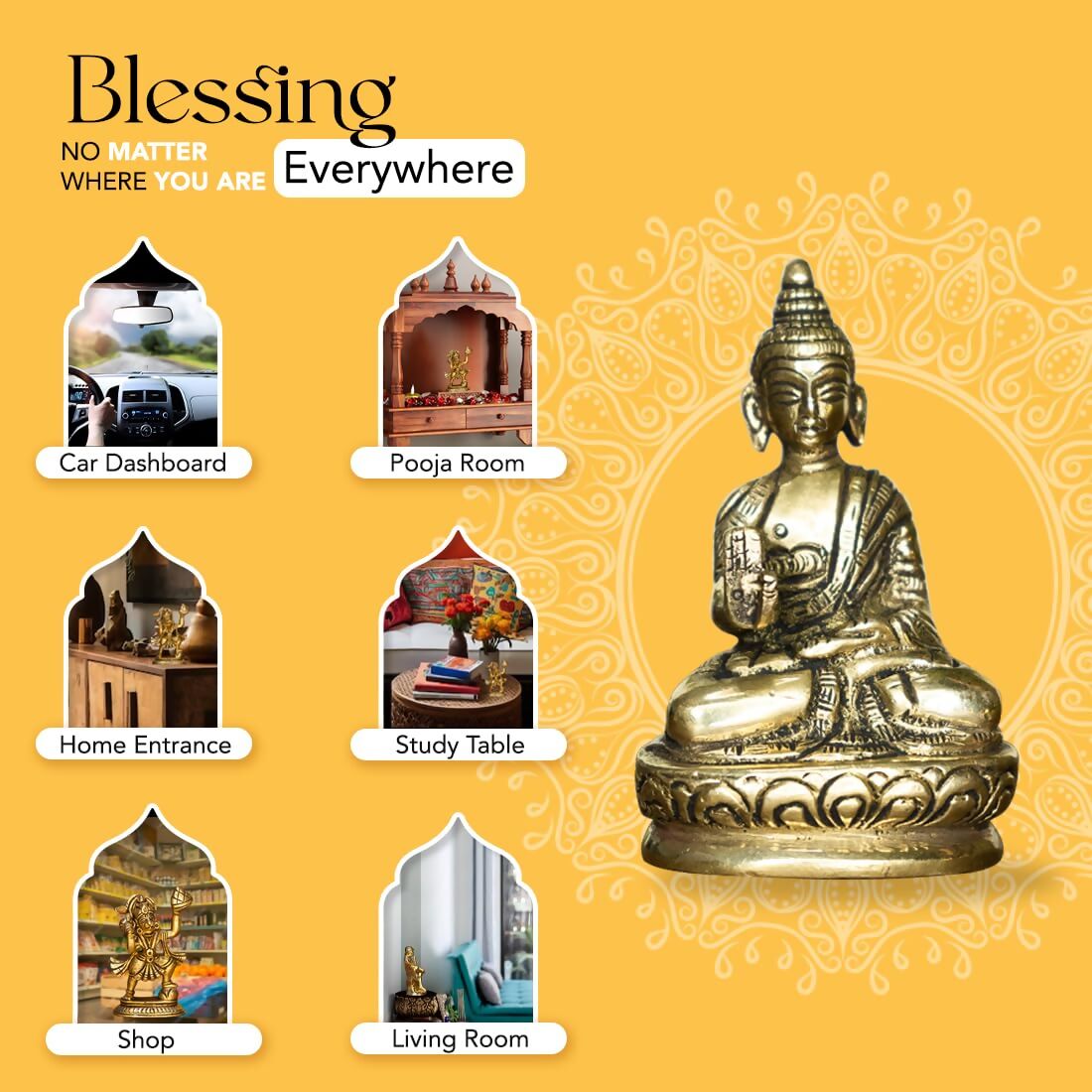 Ekhasa Pure Brass Gautam Buddha Statue - Swadesiicart