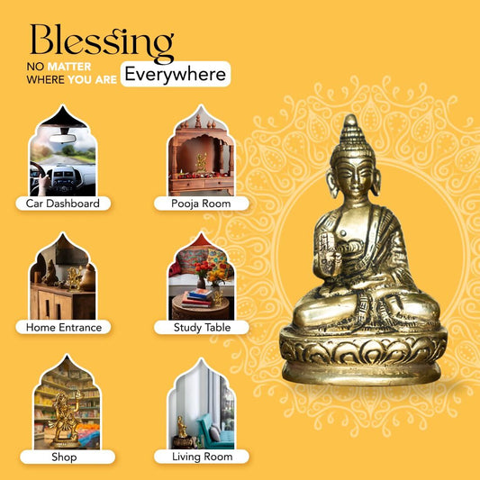 Ekhasa Pure Brass Gautam Buddha Statue - Swadesiicart