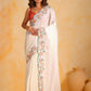 Vamsee Sundha White Tussar Silk Saree - Swadesiicart