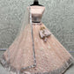 Jyoti Fashion Women's Peach Bridal Net Fancy Sequins with Multi Thread Embroidered Wedding Lehenga Choli | Swadesiicart