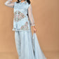Morchari Women And Hand Embroidery Palazzo Set-Sky Blue - Swadesiicart