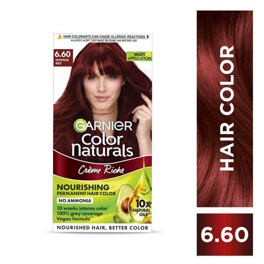 Garnier Color Naturals Creme Riche Hair Color - Shade 6.60 Intense Red - Swadesiicart