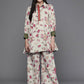 Ahalyaa Women Floral Printed Tunic with Palazzos - Beige Color | Swadesiicart
