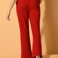 Myshka Women's Red Solid Top With Trousers - Swadesiicart