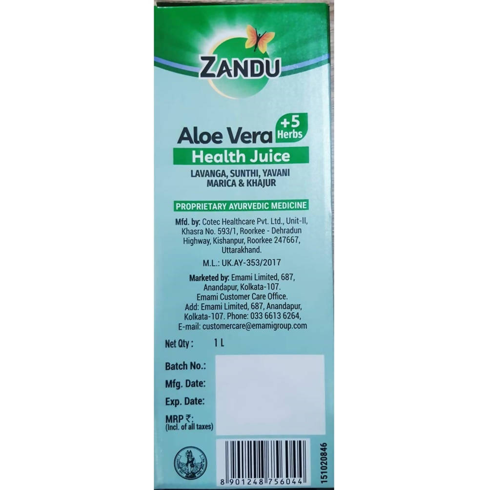 Zandu Aloe Vera And 5 Herbs Health Juice - Swadesiicart