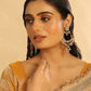 Nuyug 22K Gold Plated Crescent Kundan Drop Pink Stone Chandbali Earrings | Swadesiicart