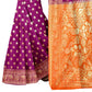 Vamika Purple Weaving Banarasi Jacquard Saree | Swadesiicart