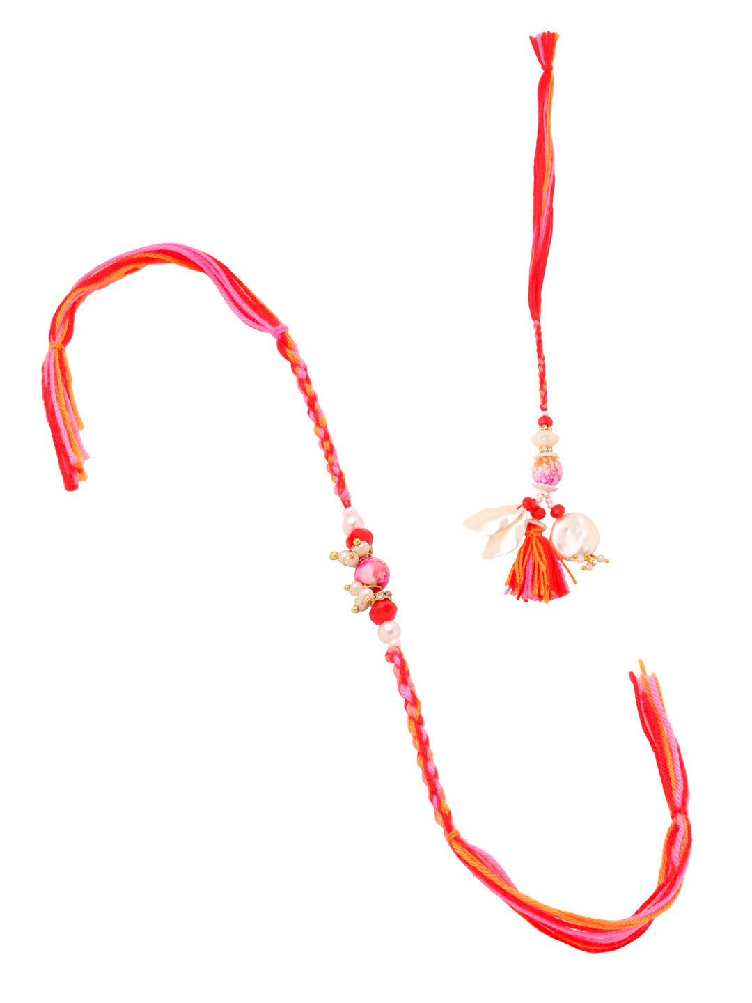 NVR Set of 2 Multicolor Artificial Stones & Beads Bhaiya Bhabhi Rakhi Combo | Swadesiicart
