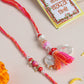NVR Set of 2 Multicolor Artificial Stones & Beads Bhaiya Bhabhi Rakhi with Roli Chawal Chandan & Mishri - Swadesiicart