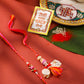 NVR Set of 2 Multicolor Artificial Stones & Beads Bhaiya Bhabhi Rakhi with Roli Chawal Chandan & Mishri - Swadesiicart