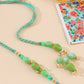 NVR Set of 2 Green Artificial Beads Bhaiya Bhabhi Rakhi with Roli Chawal Chandan & Mishri - Swadesiicart