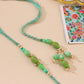 NVR Set of 2 Green Artificial Beads Bhaiya Bhabhi Rakhi with Roli Chawal Chandan & Mishri - Swadesiicart