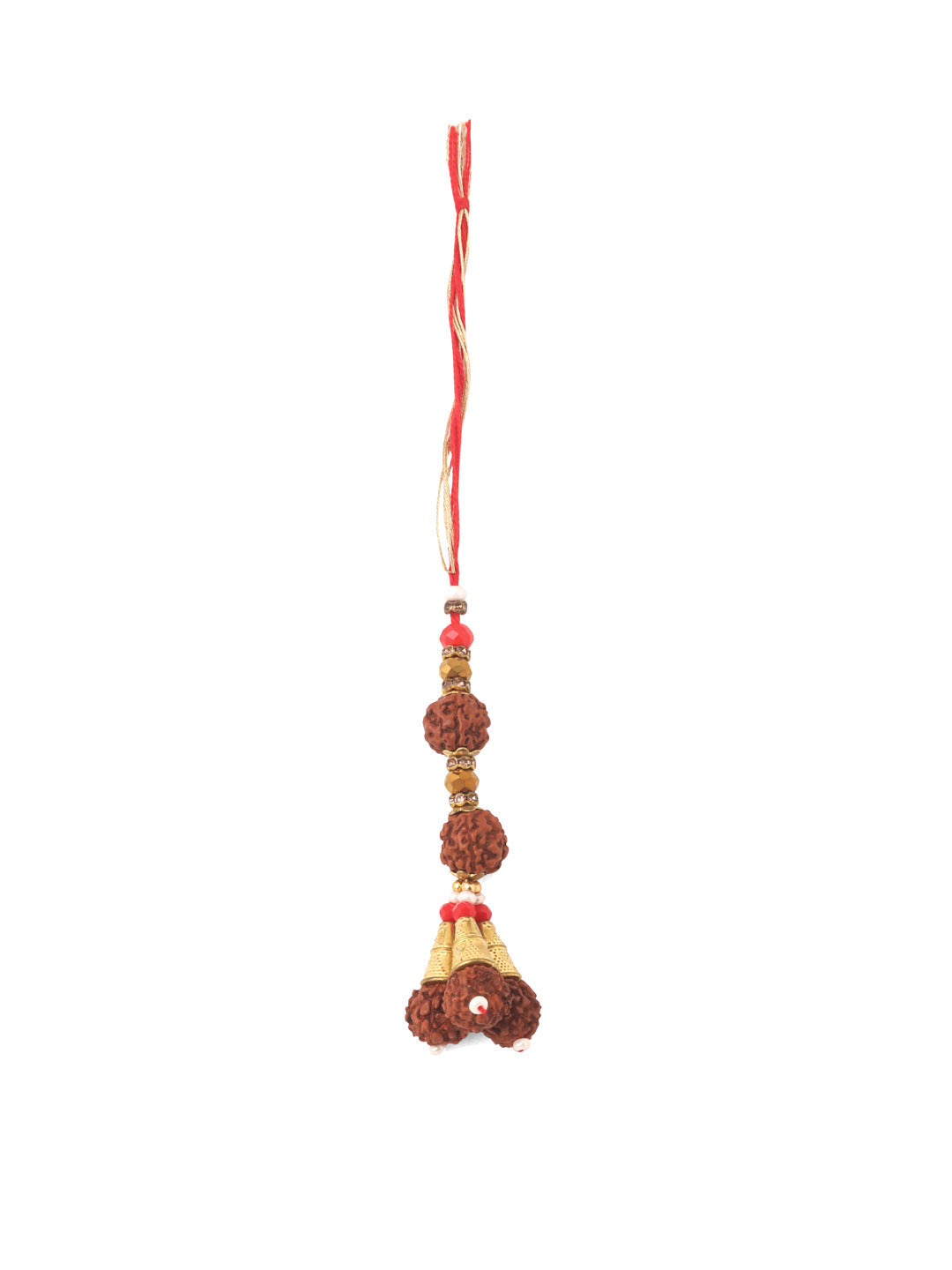 NVR Set of 2 Multicolor Rudraksh & Beads Bhaiya Bhabhi Rakhi Combo | Swadesiicart