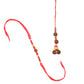 NVR Set of 2 Multicolor Rudraksh & Beads Bhaiya Bhabhi Rakhi with Roli Chawal Chandan & Mishri - Swadesiicart
