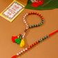 NVR Multicolor Artificial Beads Set of 2 Bhaiya Bhabhi Rakhi with Roli Chawal Chandan & Mishri - Swadesiicart